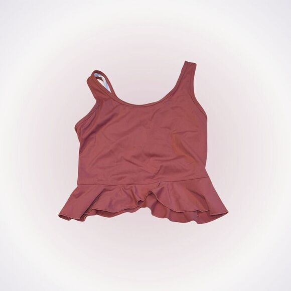Mauve flutter bottom sports tank top | Sz M - Picture 1 of 4